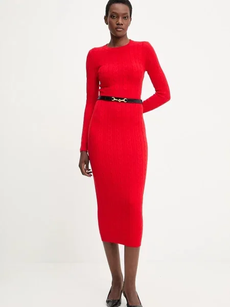 Пуловер и пола Answear.LAB червено