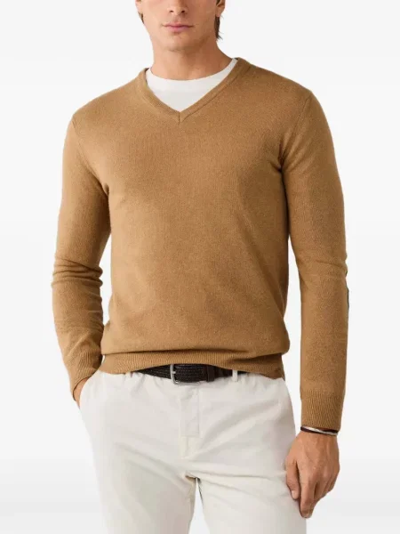 Pulover Hackett London cu decolteu în V maro