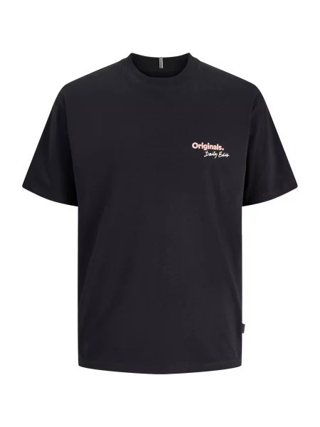 JACK & JONES Tricou roz pastel / negru alb