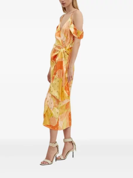 Rochie midi Never Fully Dressed până la genunchi de costum portocaliu