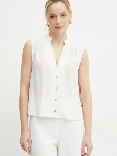 Patrizia Pepe camasa din amestec de matase bej