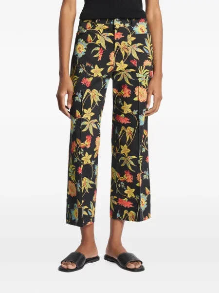 Pantaloni Fay cu model floral cu imagine negru