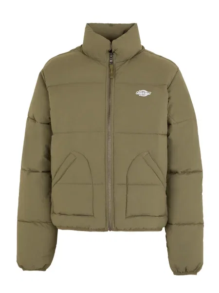 DICKIES Zimní bunda Summerdale olivová bílá