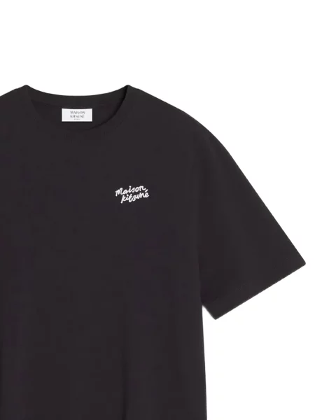 Tricou Maison Kitsune cu broderie negru
