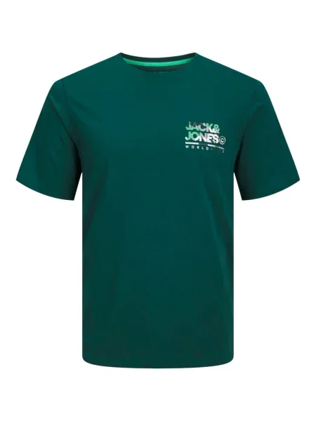 JACK & JONES Tričko JJLuke námornícka modrá / zelená / smaragdová / čierna biela