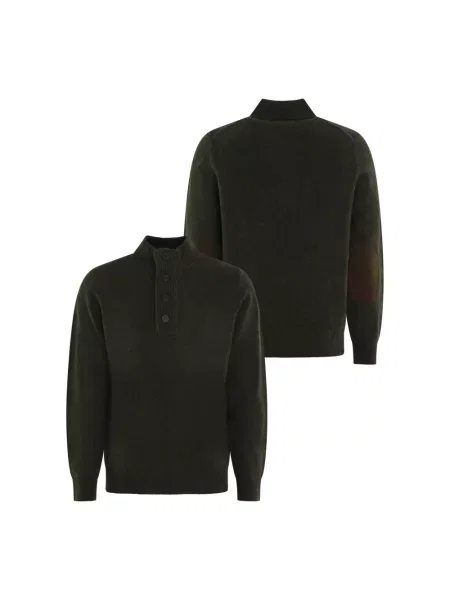 Sweter Barbour z kołnierzem oliwkowy