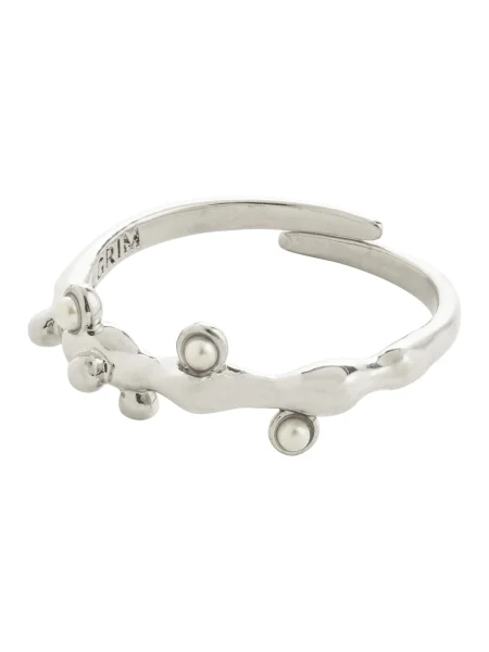 Pilgrim Prstan Lulu srebrna / biserno bela