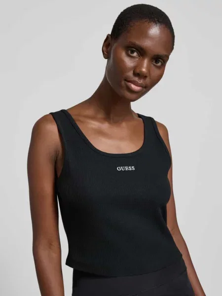 Top Guess Activewear z autografem czarny