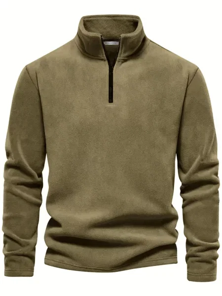 Флийс полар Dewberry със стояща яка бежово