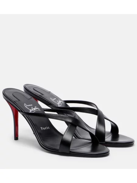 Papuci tip mules Christian Louboutin din piele negru