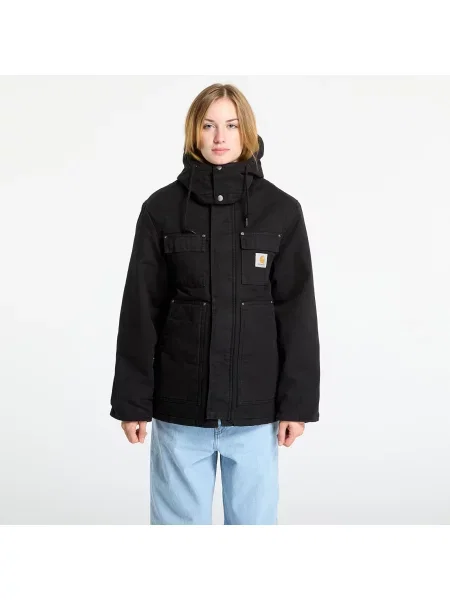 Яке Carhartt WIP Ambel Coat UNISEX Black/ Black Stone Washed XL черно