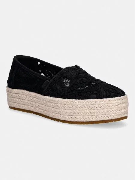 Toms espadrile s platformo VALENCIA črna