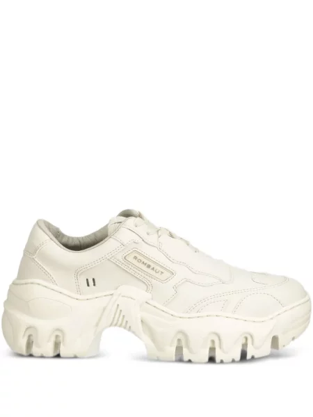 Sneakerși Rombaut cu șireturi din dantelă chunky alb