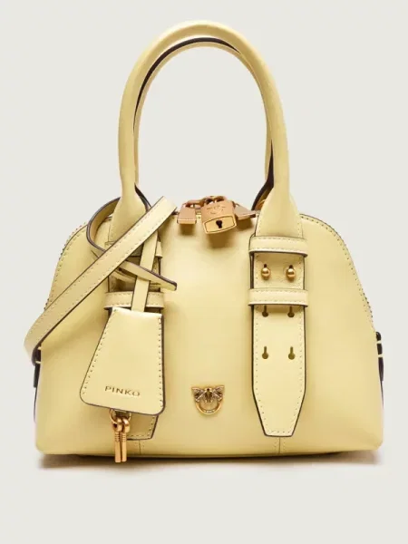 Mini geanta de piele Pinko din piele mini verde