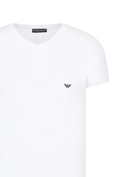 Džersis marškinėliai Emporio Armani v formos iškirpte balta