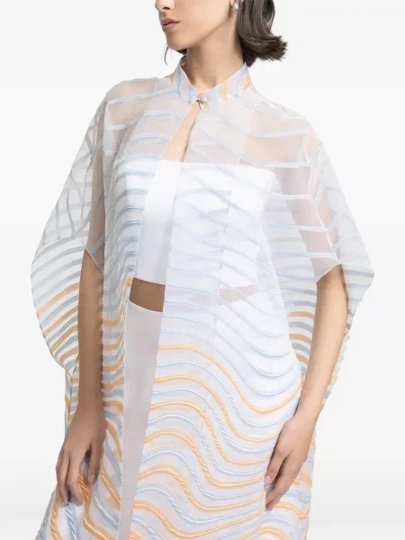 Kołnierzykowy płaszcz Gemy Maalouf biały