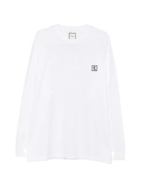 Lung tricou Wooyoungmi cu imagine alb