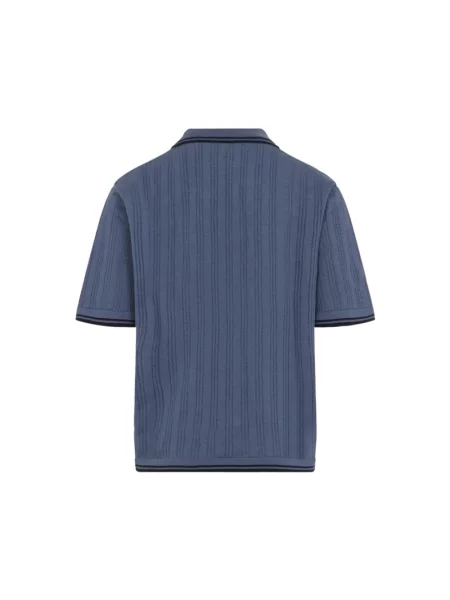 Koszulka polo Carhartt Wip w paski z paskiem niebieska