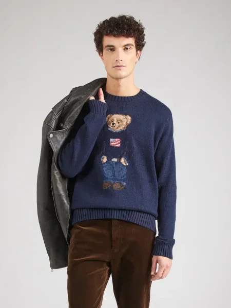 Pulover s primesjo lanu Polo Ralph Lauren modra