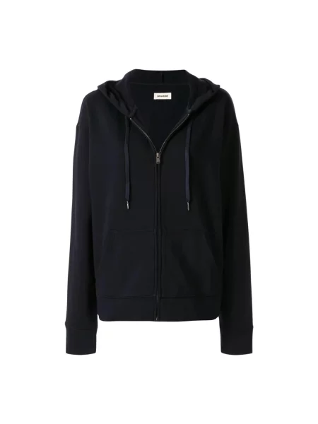 Bluza z kapturem Zadig & Voltaire z kapturem z dżetami niebieska