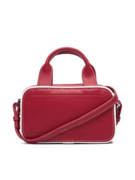 Calvin Klein Torbica Contrast Ck Mini Bauletto Bag Tamnocrvena crvena