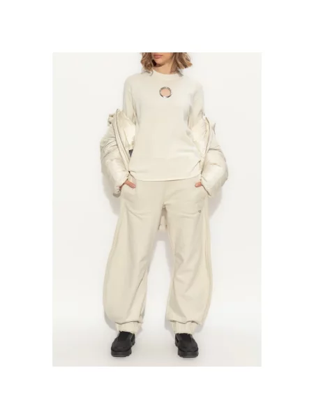 Sweter Moncler wełniany beżowy