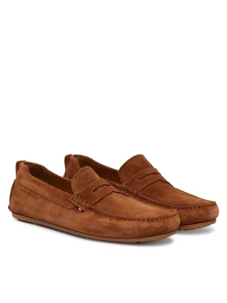 Tommy Hilfiger Mokasinai Core Hilfiegr Suede Driver Écru