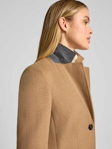 Płaszcz o kroju regular fit z dodatkiem wełny lana i kołnierzem z połami Jake*s Collection