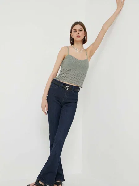 Bombažen top Abercrombie & Fitch zelena