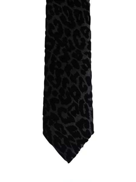 Cravată Fursac cu model leopard negru