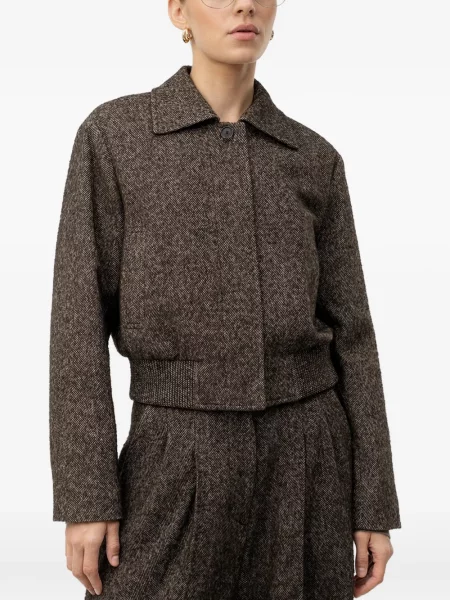 Geacă bomber Boss cu model herringbone maro
