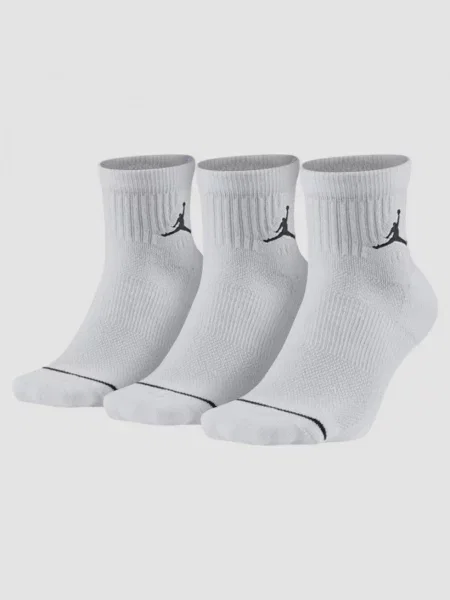 Jordan  U J Ed Cush Poly Ankle Набір шкарпеток Унісекс білий