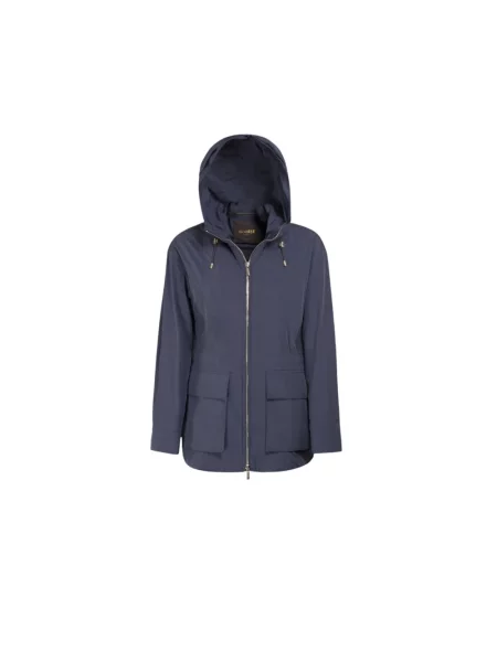 Lniana parka Moorer niebieska