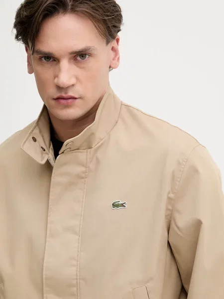 Lacoste átmeneti kabát férfi pamuttal bézs