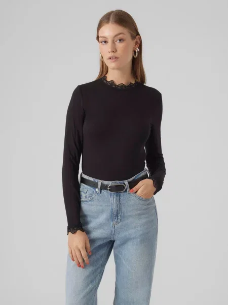 VERO MODA Tricou ROSA' negru