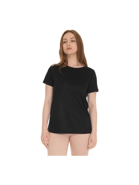 Dzianinowa koszulka Fay z krótkim rękawem czarna