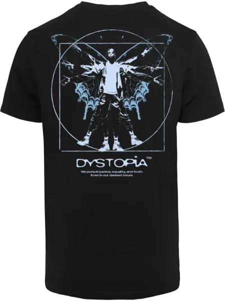 Mister Tee Tričko Dystopia pastelovo modrá / svetlomodrá čierna