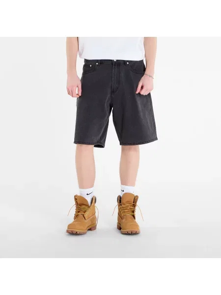 Къси панталони OBEY Emerson Denim Short Washed Black черно