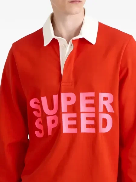 Lung tricou polo Jw Anderson roșu