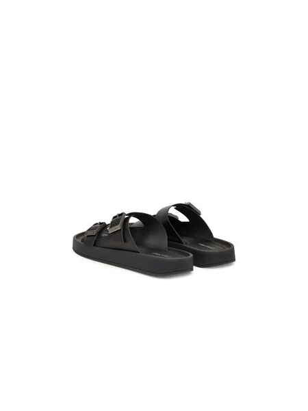 Šľapky Calvin Klein Ergon Double Bar Sandal Lth čierna