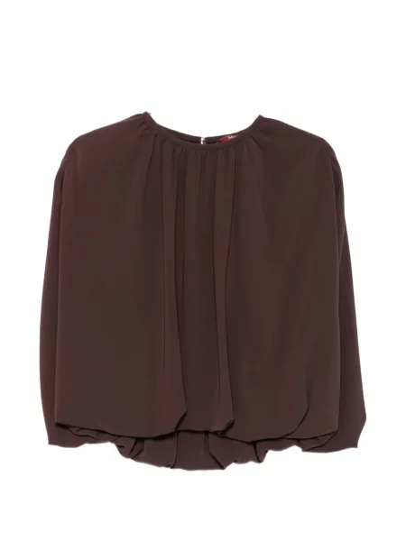Bluză Max Mara fără mâneci drapată maro