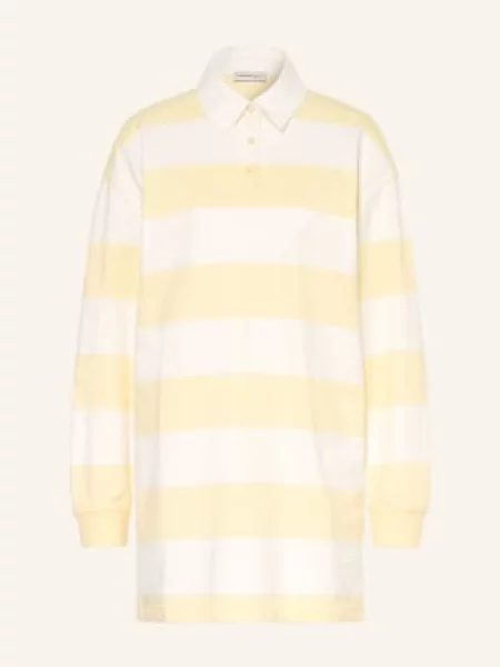 Calvin Klein Jeans Sukienka Polo Z Dżerseju gelb biała