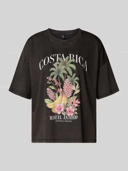 Pudełkowy krój t-shirt z czystej bawełny model LUCY' Only czarna