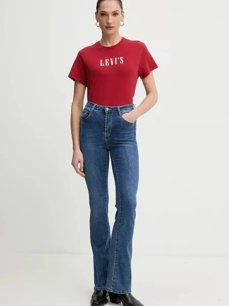 Kratka majica Levi's rdeča