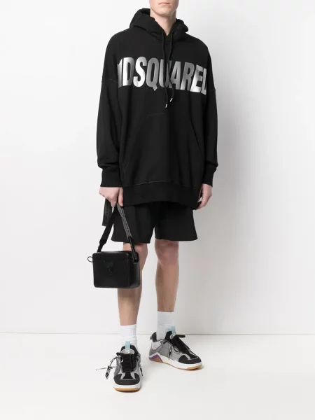 Hanorac cu glugă Dsquared2 cu imagine negru