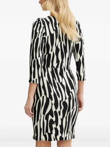 Rochie midi Morgan cu imagine cu imprimeu abstract plic negru