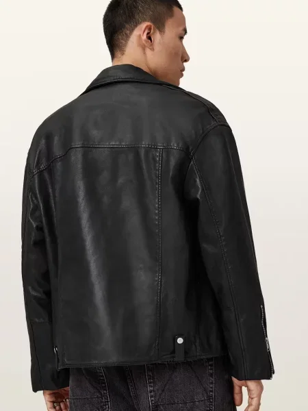 Шкіряна куртка Allsaints чорна