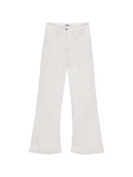 Pantaloni Msgm cu franjuri alb