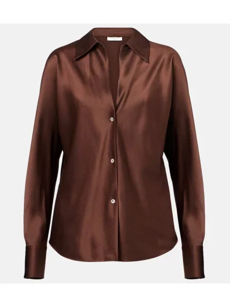 Cămașă Vince de mătase maro