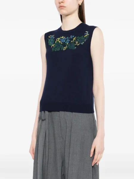 Πλεκτό γιλέκο Ao Yes περιδέραιο μπλε